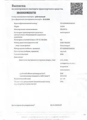 Lada (ВАЗ) Granta 2024 с торгов по банкротству, фото 1